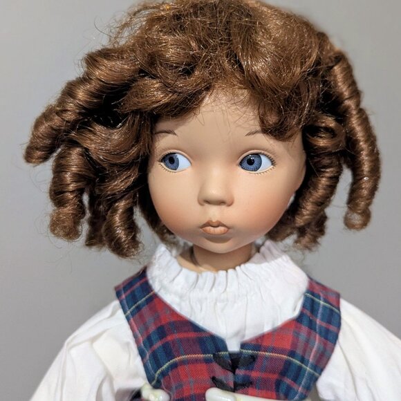 Dianne Effner Porcelain Doll – 1996P – Handcrafted Collectible in Plaid Dress - Picture 5 of 5